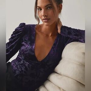 Free People Intimately Magic Hour Velvet Burnout Bodysuit